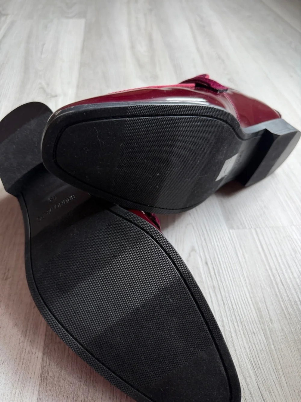 Burgundy Velvet & Patent‎ Slip-On Loafers